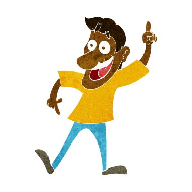 Harika bir fikri olan çizgi film adamı.