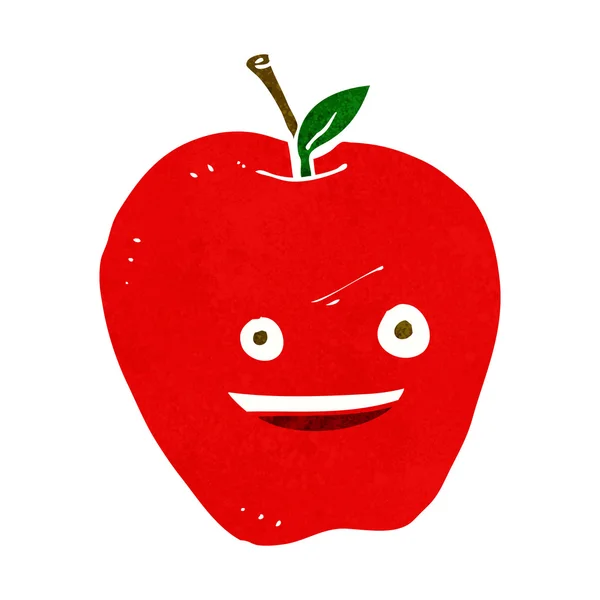 Dibujos animados manzana feliz — Vector de stock