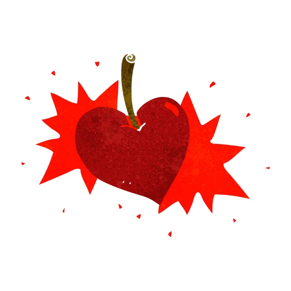 Desenho animado amor coração cereja —  Vetores de Stock