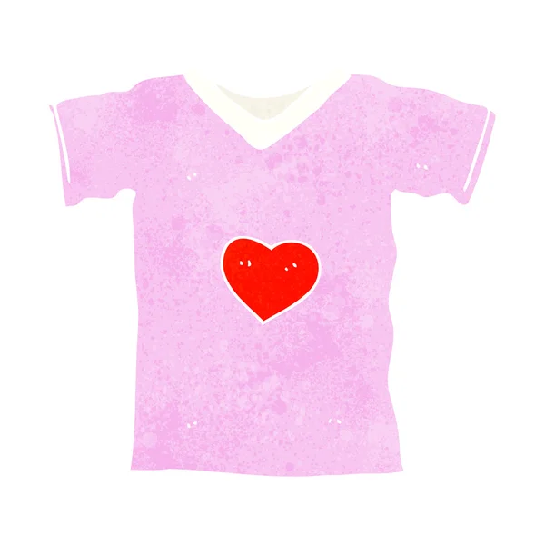 T-shirt dessin animé avec coeur d'amour — Image vectorielle