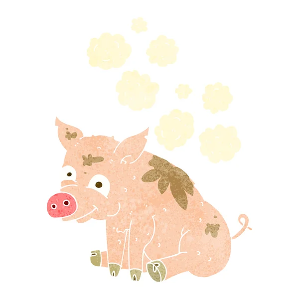 Tecknade stinkande gris — Stock vektor
