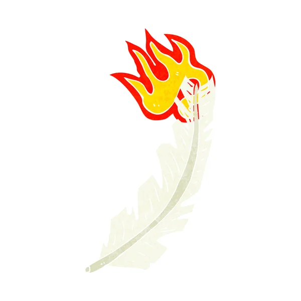 Cartoon burning feather — Stock Vector