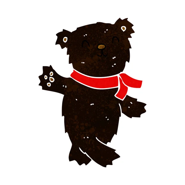 Kreskówka machanie miś czarny niedźwiedź — Wektor stockowy