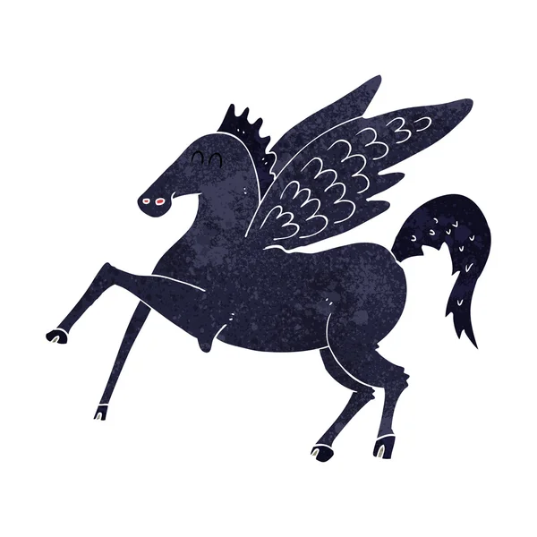 Cartoon magie vliegend paard — Stockvector
