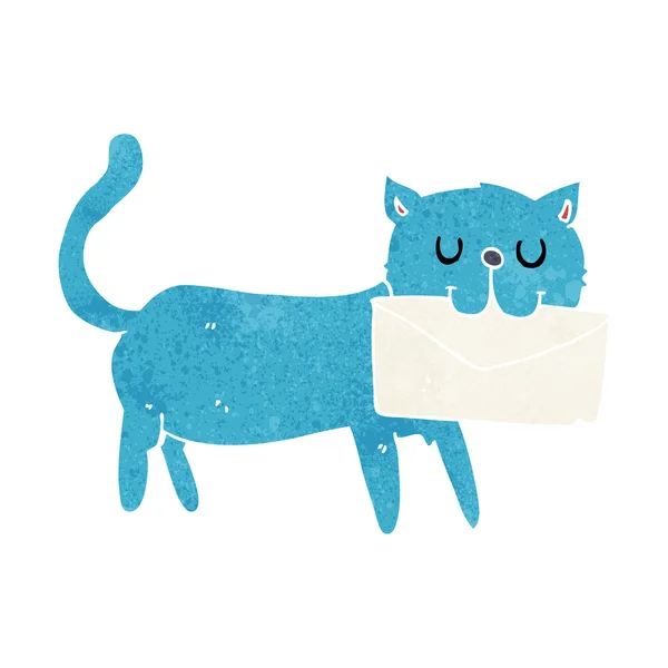 Cartoon cat carrying letter — Stock Vector