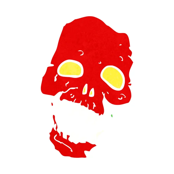 Dessin animé crâne effrayant — Image vectorielle