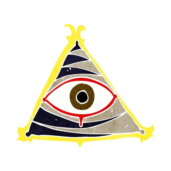 Cartoon mystic eye symbol — Stock Vector