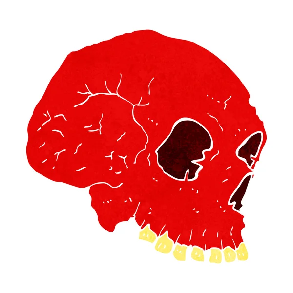 Desenhos animados assustador crânio — Vetor de Stock