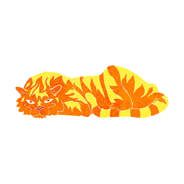 Tigre descansando de dibujos animados — Vector de stock