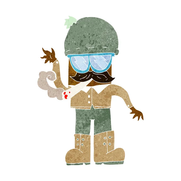 Hombre de dibujos animados fumar hierba — Archivo Imágenes Vectoriales