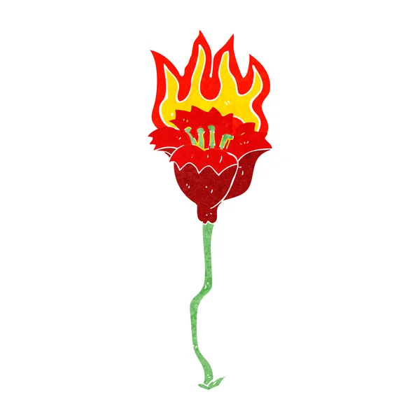 Cartoon brinnande blomma — Stock vektor