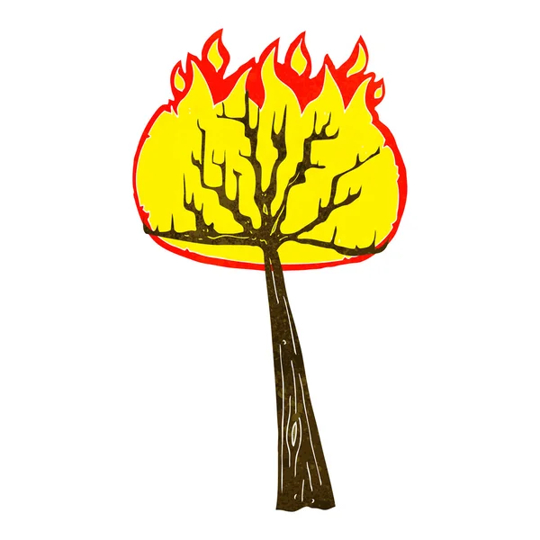 Cartoon brandende boom — Stockvector