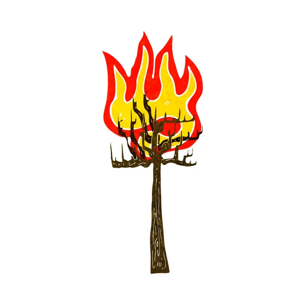 Cartoon tree on fire — Stock Vector