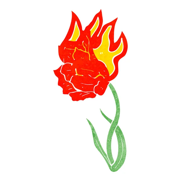 Cartoon flammande blomma — Stock vektor