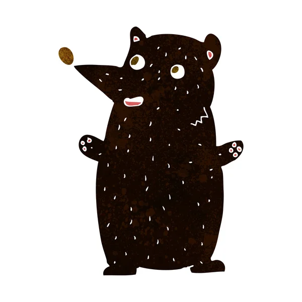 Funny cartoon black bear — Stock Vector