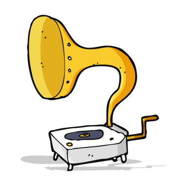 karikatür gramofon