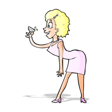 çizgi film kadın içki ile