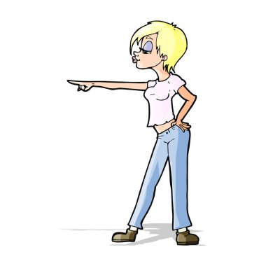 çizgi film kadın işaret