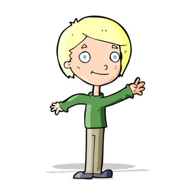 karikatür mutlu çocuk