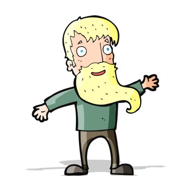 Çizgi filmdeki sakallı adam.