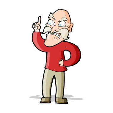 Çizgi film yaşlı adam kurallar koyuyor.