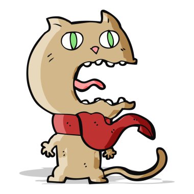 çizgi film korkmuş kedi