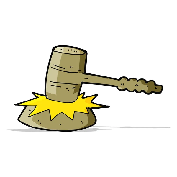 Cartoon gavel banging — Stockvector