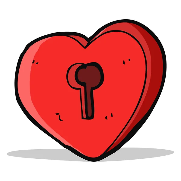 Kreslené srdce s klíčovou dírkou — Stockový vektor