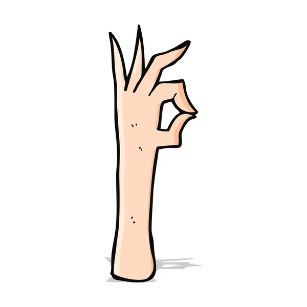 Cartoon oke hand gebaar — Stockvector