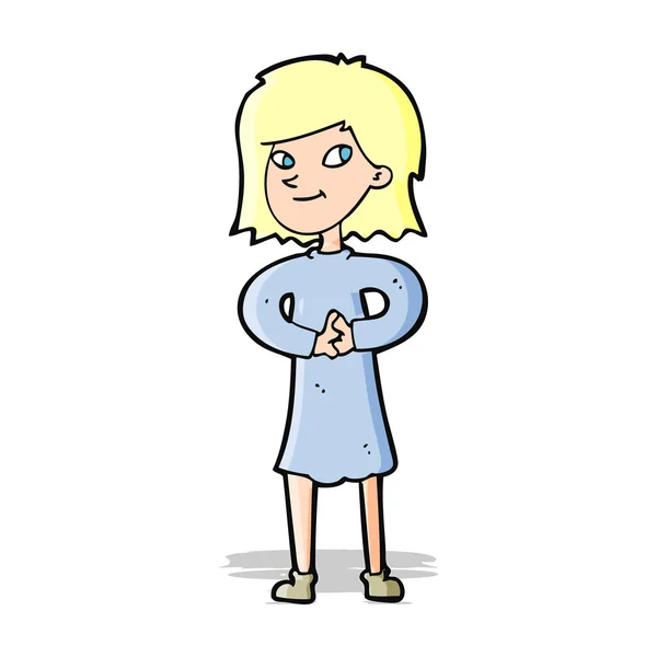 Cartoon gelukkig vrouw — Stockvector