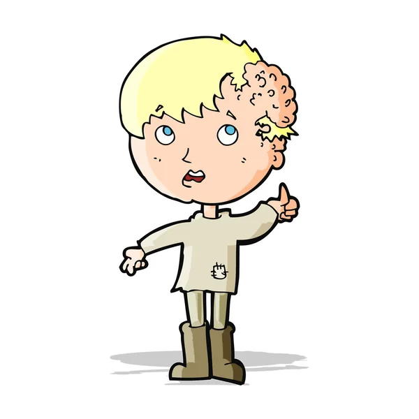 Мультяшный мальчик с ростом на голове — стоковый вектор