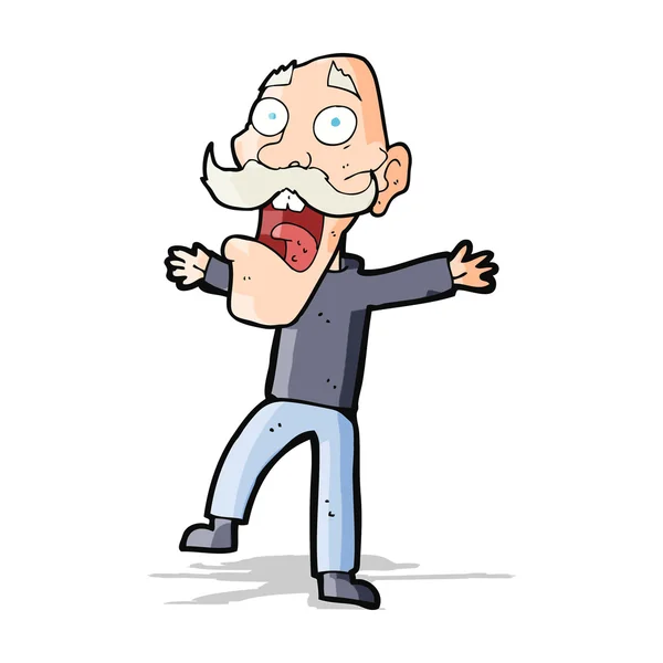 Cartoon shocked old man — Stock Vector
