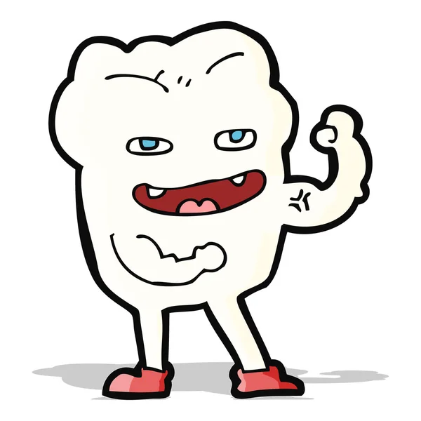 Мультфильм сильный здоровый зуб — стоковый вектор