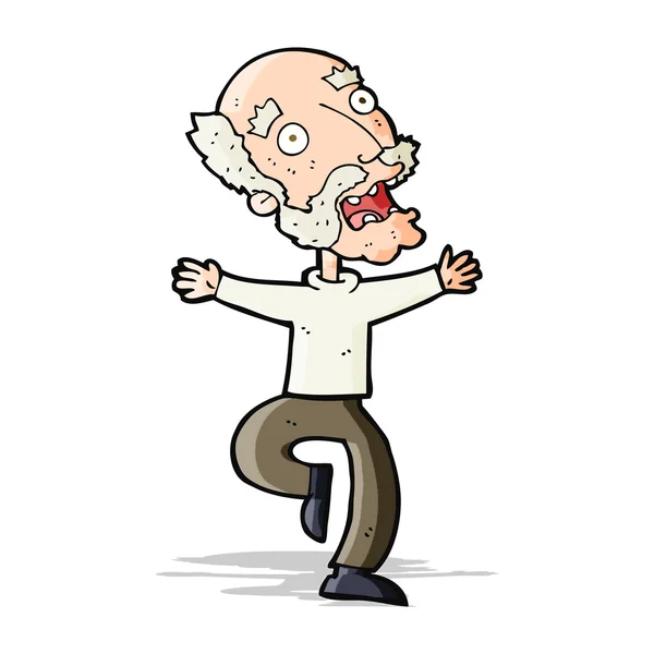 Cartoon old man having a fright — Stock Vector