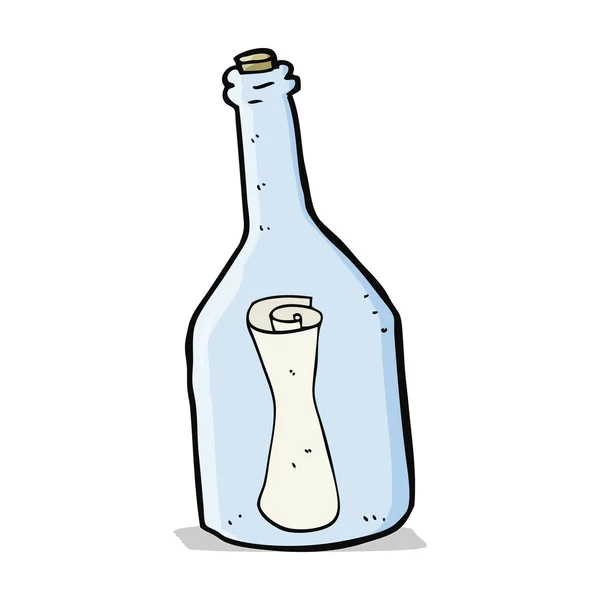 Cartoon brief in een fles — Stockvector
