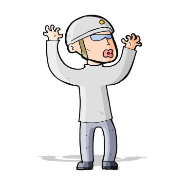 Karikatür güvenliği panikliyor.