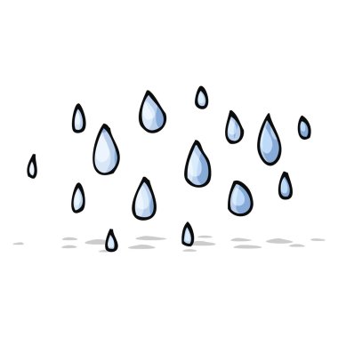 karikatür yağmur damlaları