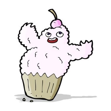 karikatür cupcake canavar
