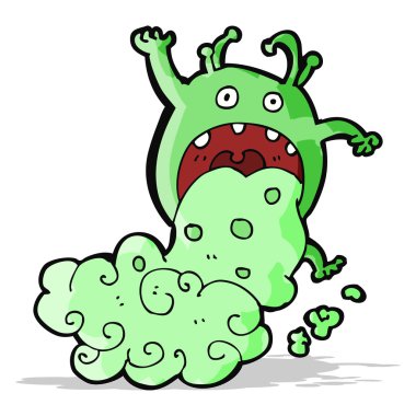 Çizgi filmdeki iğrenç canavar hasta.