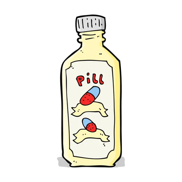 Cartoon oude fles pillen — Stockvector