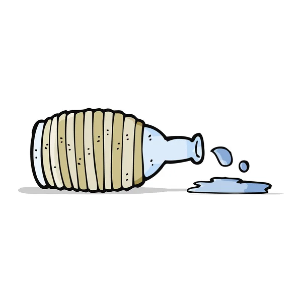 Cartoon gemorste fles — Stockvector