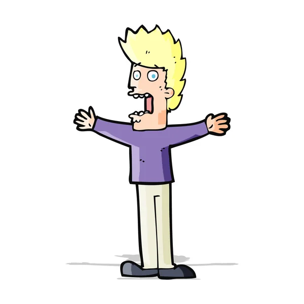 Cartoon doodsbang man — Stockvector