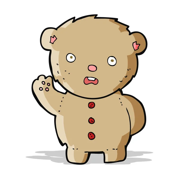 Dessin animé malheureux ours en peluche — Image vectorielle
