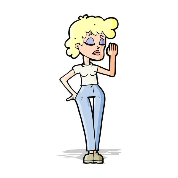 Cartoon vrouw negeren — Stockvector