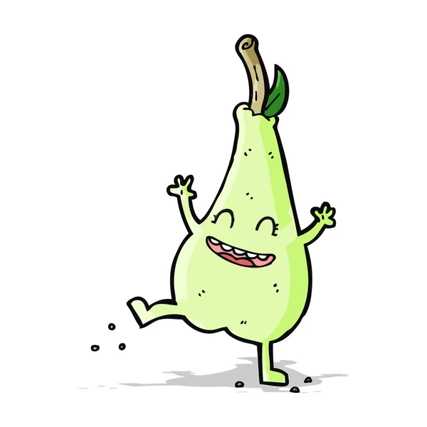 Cartoon happy dancing pear — Stock Vector