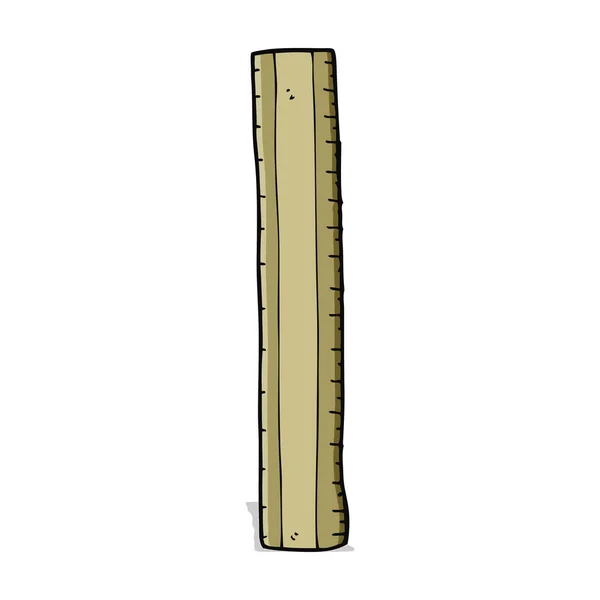 Cartoon wooden ruler — Stock Vector