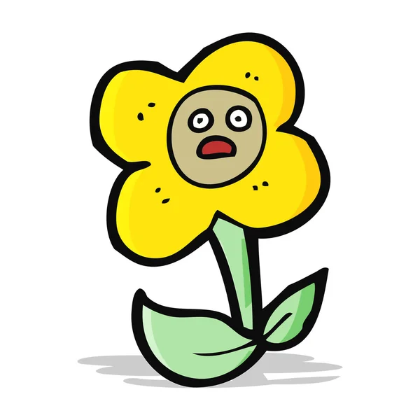 Cartoon flower with face — Stock Vector