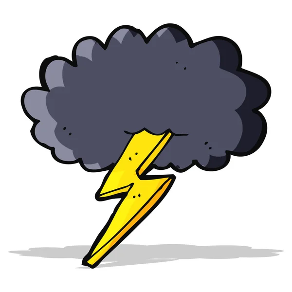 Cartoon lightning bolt and cloud — Stock Vector