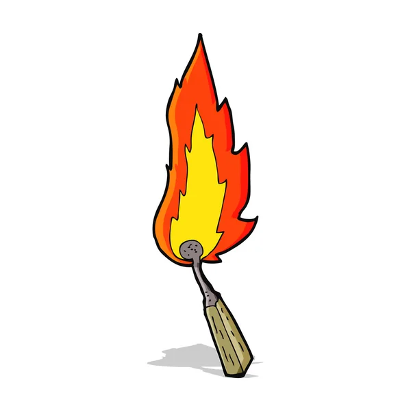 Cartoon allumette brûlante — Image vectorielle