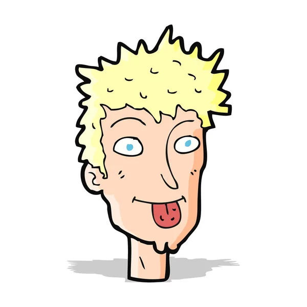 Hombre de dibujos animados sobresaliendo lengua — Vector de stock